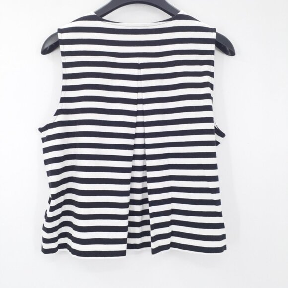 Rag & Bone Brit Crop Top | Striped Sleeveless Cotton | Size M | Black & White - Picture 5 of 9